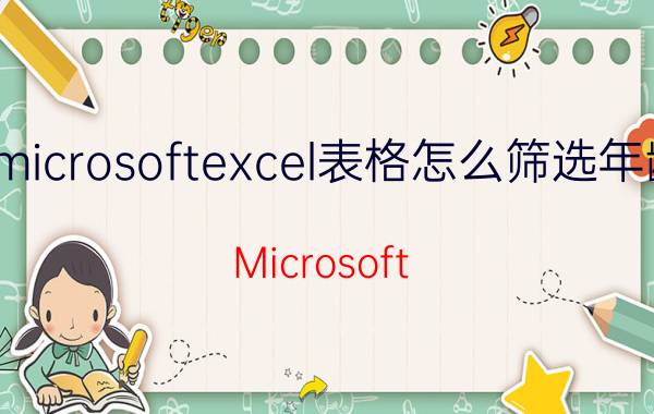 microsoftexcel表格怎么筛选年龄 Microsoft Excel 年龄筛选